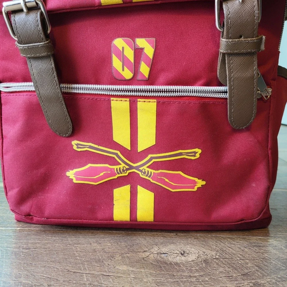 Harry Potter Gryffindor Quidditch Maroon Canvas Backpack Hogwarts Branded Straps